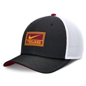 USC Trojans Nike Black Trojans Swoosh TPU Patch Sideline Rise Trucker Hat